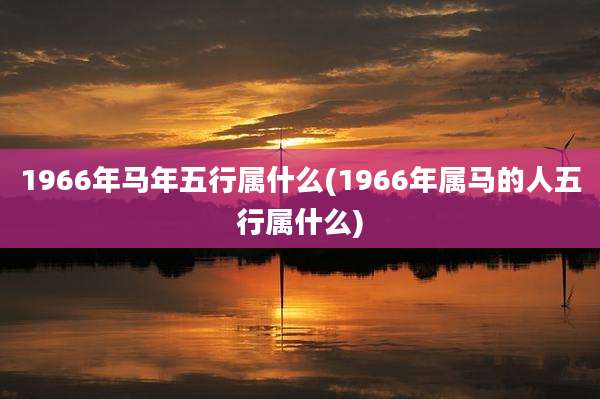 1966年马年五行属什么(1966年属马的人五行属什么)