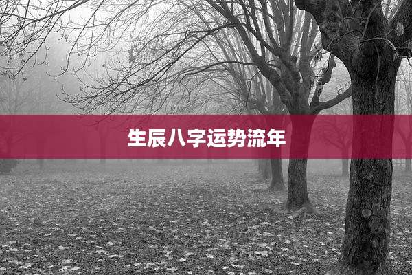 生辰八字运势流年