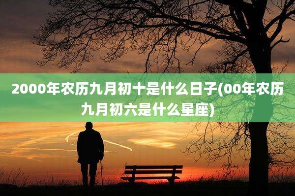 2000年农历九月初十是什么日子(00年农历九月初六是什么星座)
