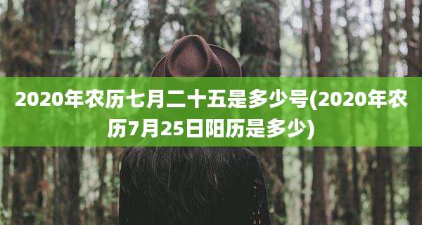 2020年农历七月二十五是多少号(2020年农历7月25日阳历是多少)