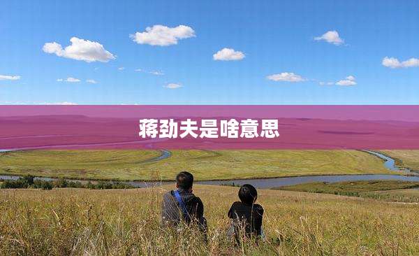 蒋劲夫是啥意思