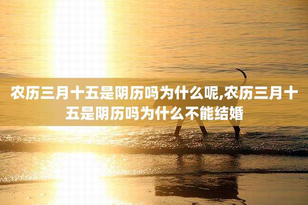 农历三月十五是阴历吗为什么呢,农历三月十五是阴历吗为什么不能结婚