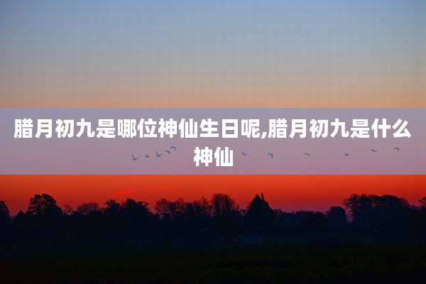 腊月初九是哪位神仙生日呢,腊月初九是什么神仙