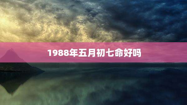 1988年五月初七命好吗