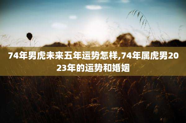 74年男虎未来五年运势怎样,74年属虎男2023年的运势和婚姻