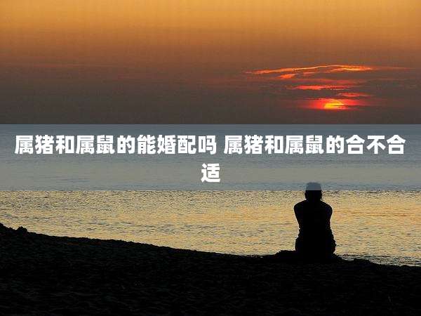 属猪和属鼠的能婚配吗 属猪和属鼠的合不合适