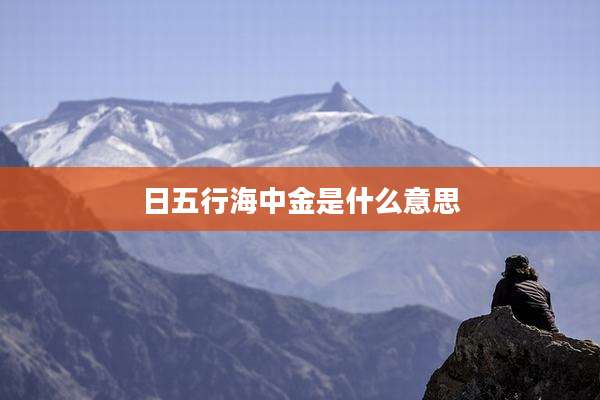 日五行海中金是什么意思