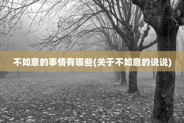 不如意的事情有哪些(关于不如意的说说)