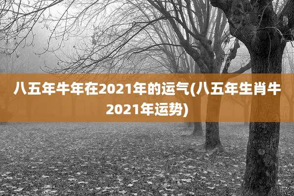 八五年牛年在2021年的运气(八五年生肖牛2021年运势)