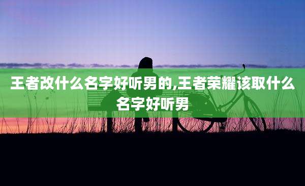 王者改什么名字好听男的,王者荣耀该取什么名字好听男