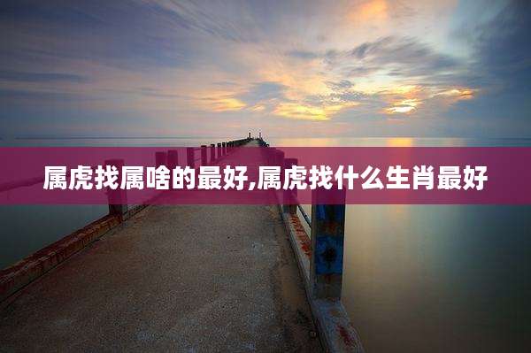 属虎找属啥的最好,属虎找什么生肖最好
