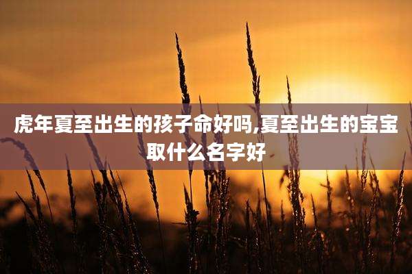 虎年夏至出生的孩子命好吗,夏至出生的宝宝取什么名字好