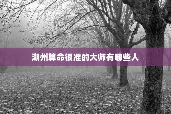 湖州算命很准的大师有哪些人