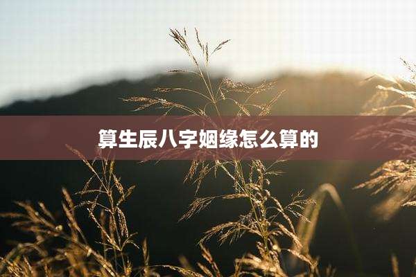 算生辰八字姻缘怎么算的