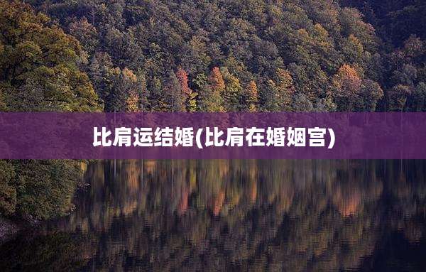 比肩运结婚(比肩在婚姻宫)