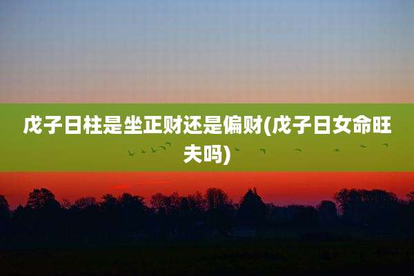 戊子日柱是坐正财还是偏财(戊子日女命旺夫吗)