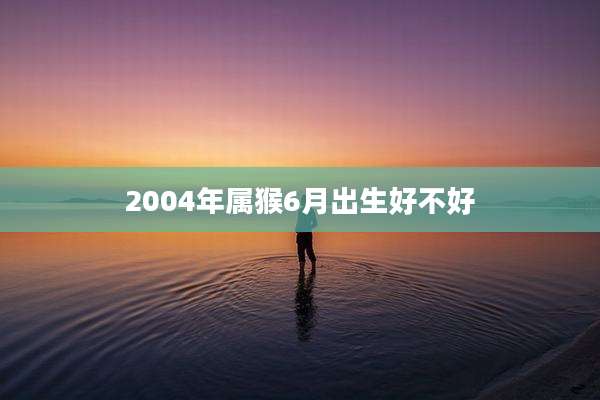 2004年属猴6月出生好不好