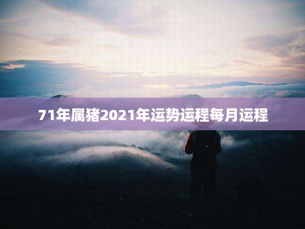 71年属猪2021年运势运程每月运程