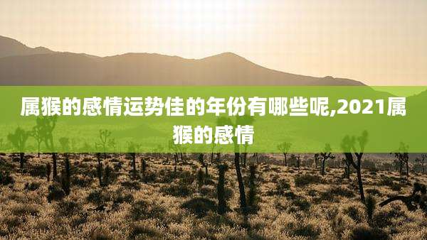 属猴的感情运势佳的年份有哪些呢,2021属猴的感情