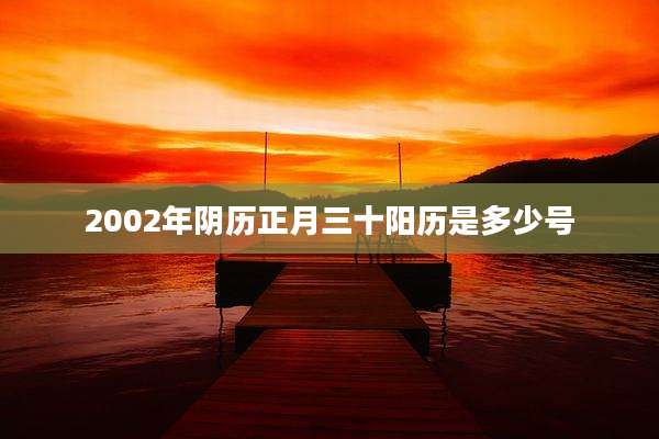 2002年阴历正月三十阳历是多少号