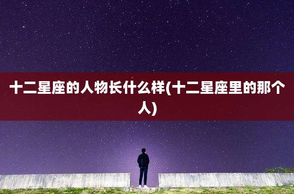 十二星座的人物长什么样(十二星座里的那个人)