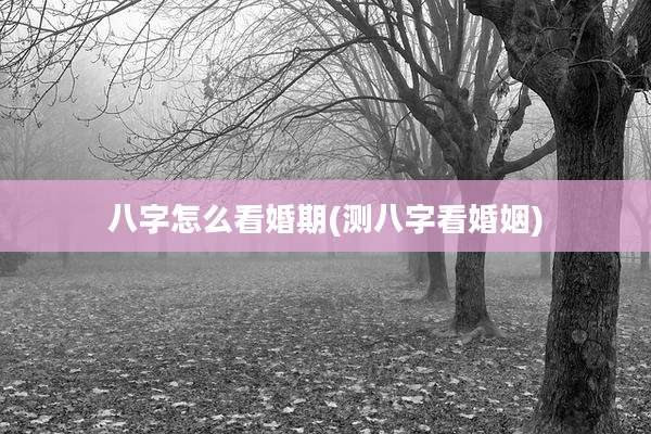 八字怎么看婚期(测八字看婚姻)