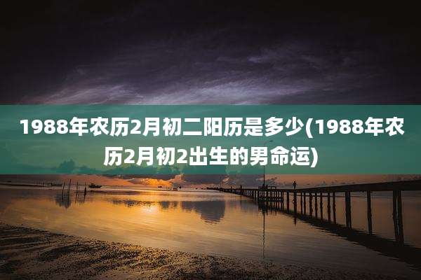 1988年农历2月初二阳历是多少(1988年农历2月初2出生的男命运)