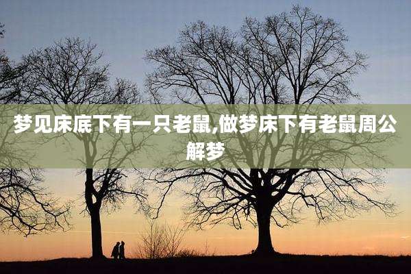 梦见床底下有一只老鼠,做梦床下有老鼠周公解梦