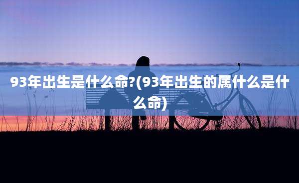 93年出生是什么命?(93年出生的属什么是什么命)
