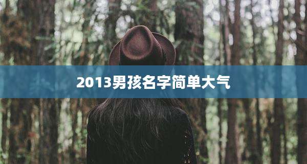 2013男孩名字简单大气