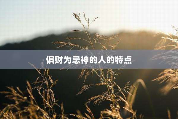 偏财为忌神的人的特点
