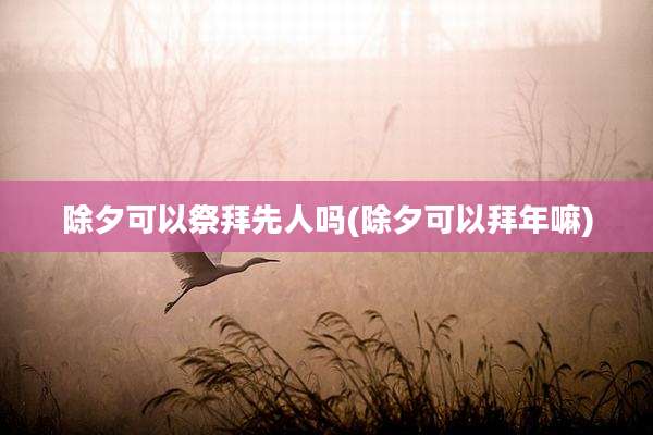 除夕可以祭拜先人吗(除夕可以拜年嘛)