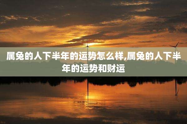 属兔的人下半年的运势怎么样,属兔的人下半年的运势和财运