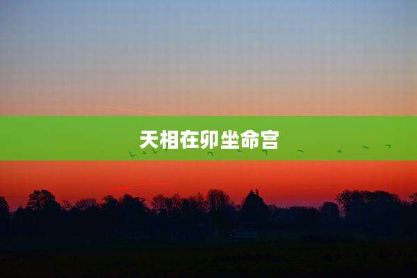 天相在卯坐命宫