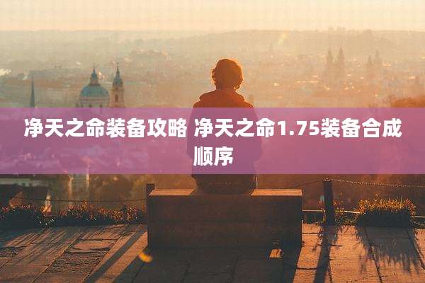 净天之命装备攻略 净天之命1.75装备合成顺序