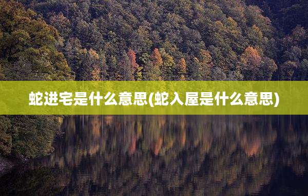 蛇进宅是什么意思(蛇入屋是什么意思)