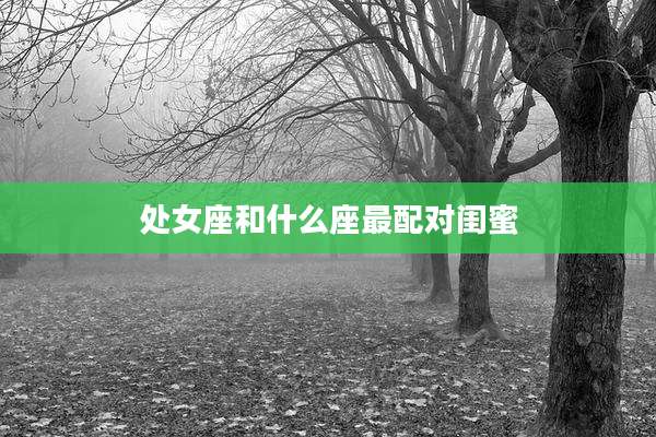 处女座和什么座最配对闺蜜