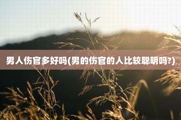 男人伤官多好吗(男的伤官的人比较聪明吗?)