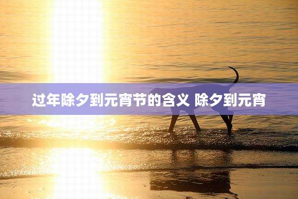 过年除夕到元宵节的含义 除夕到元宵