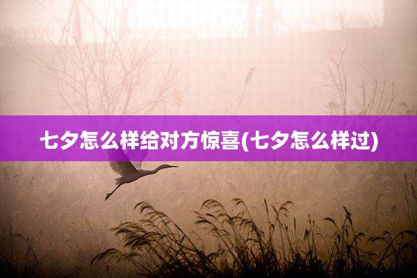 七夕怎么样给对方惊喜(七夕怎么样过)