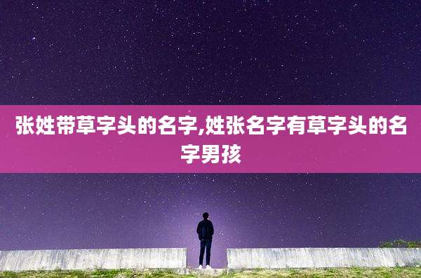 张姓带草字头的名字,姓张名字有草字头的名字男孩