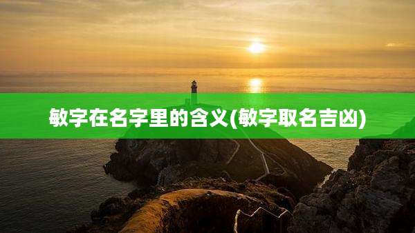 敏字在名字里的含义(敏字取名吉凶)