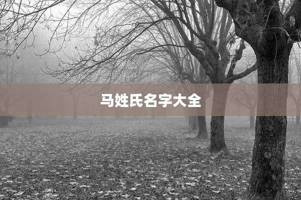 马姓氏名字大全