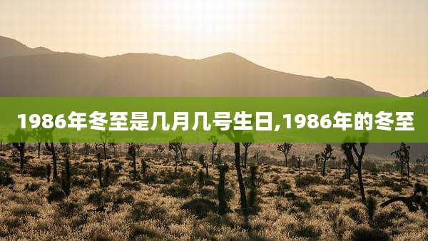 1986年冬至是几月几号生日,1986年的冬至