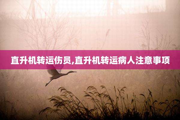 直升机转运伤员,直升机转运病人注意事项