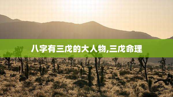 八字有三戊的大人物,三戊命理