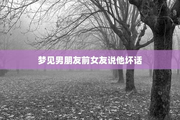 梦见男朋友前女友说他坏话
