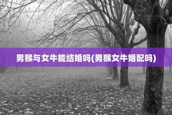 男猴与女牛能结婚吗(男猴女牛婚配吗)