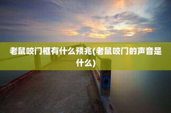 老鼠咬门框有什么预兆(老鼠咬门的声音是什么)