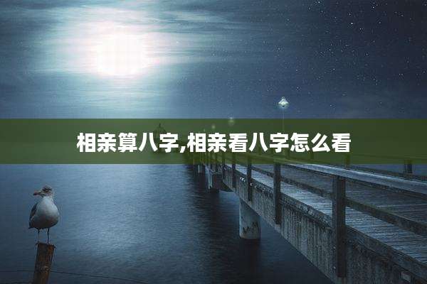 相亲算八字,相亲看八字怎么看